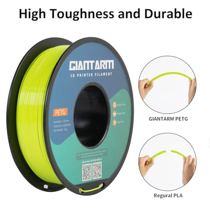 GIANTARM PETG Filament 1.75, 3D Printer Filament PETG 1kg(2.2lb), Toughness Enhanced, Dimensional Accuracy +/-0.02mm, Vacuum Package (Apple Green)