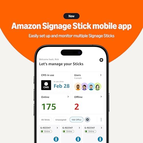 Amazon Signage Stick - digital signage media player - quad-core SoC, 4K video streaming and playback, WiFi 6E