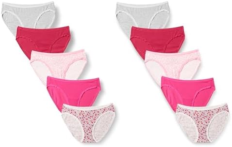 Amazon Essentials Women's Cotton Bikini Brief Underwear (Available in Plus Size), Multipacks