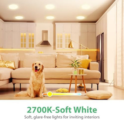 12 Pack BR30 LED Recessed Light Bulb, Dimmable Indoor Flood Light Bulbs CRI80 7W Equivalent 65W 2700K Soft White 650 Lumens, 15000 Lifetime Hours E26 Base LED Can Light Bulb, Flicker-Free