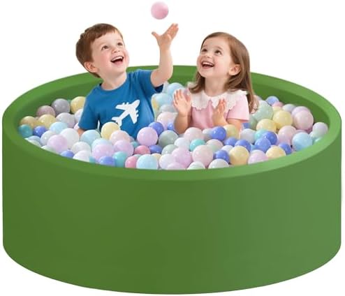 Ball Pit for Toddlers 47.24''x15.75'' Baby Ball Pits Round Foam Ball Pits Lagre Kids Ball Pit Kids Play Ball Pool Ideal Gift for Children (Green, NO Balls)