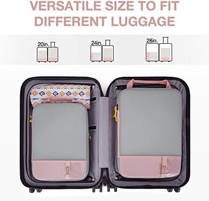 BAGSMART 6 Set Compression Packing Cubes - Lightweight Travel Essentials, Durable Luggage Organizer