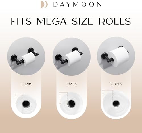 Day Moon™ (2 Pack) Matte Black Toilet Paper Holder - Black Toilet Paper Holder Wall Mount