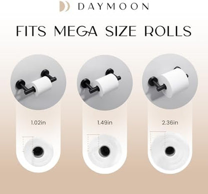 Day Moon™ (2 Pack) Matte Black Toilet Paper Holder - Black Toilet Paper Holder Wall Mount