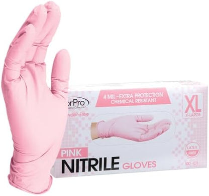 ForPro Disposable Nitrile Gloves, Chemical Resistant, Powder-Free, Latex-Free, Non-Sterile, Food Safe, 4 Mil, 100-Count
