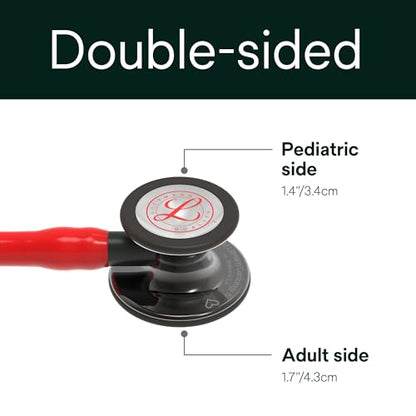 3M™ Littmann® Cardiology IV™ Diagnostic Stethoscope, Limited Edition Featuring Red Logo Diaphragm, Engraved Heart on Stainless Steel High Polish Smoke Chestpiece, 27" Red Tube, Black Stem, 6182