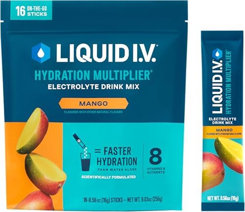 Liquid I.V.® Hydration Multiplier - Mango | Electrolyte Powder Drink Mix | 1 Pack (16 Servings)