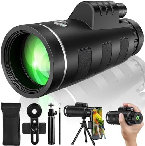 40x60 HD Monocular Telescope with Smartphone Adapter,High Power Portable Telescope for Bird Watching, Hiking, Camping, Travel & Outdoor Adventures