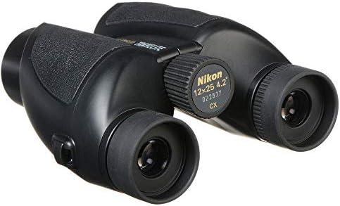 Nikon Travelite 12x25 Binoculars (7279) Travel Bundle - Black With Lens Pen, Carry Case, and Lens Cloth - High Powered Compact for Adults - Bird Watching, Hunting, Hiking