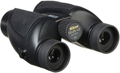 Nikon Travelite 12x25 Binoculars (7279) Travel Bundle - Black With Lens Pen, Carry Case, and Lens Cloth - High Powered Compact for Adults - Bird Watching, Hunting, Hiking