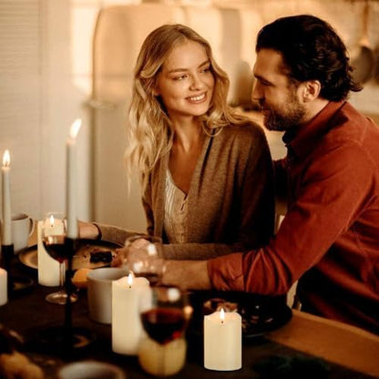 ANGELLOONG Flickering Flameless Candles, Realistic LED Candles with Remote and Timer, Set of 3 Battery Operated Candles for Room Fall Home Decor Wedding Christmas Decorations