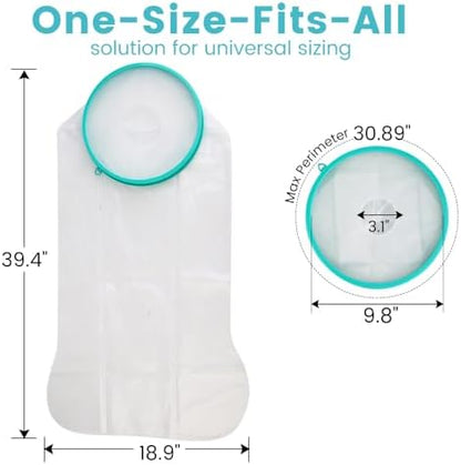 Cast Covers for Shower Leg, Waterproof Cast Cover for Showering, Cast Protector for Shower Leg Adult, Shower Boots for Foot After Surgery, Full Leg, Thigh (Diameter - 9.8") Extra Long - Large