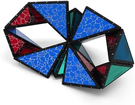 TOSY Magnet Pyramid Stone - 1 Cube Transforms into 1 Billion Shapes, 14 pcs (12 Puzzle pcs and 2 Accessories), 243 Rare Earth Magnets, Holographic Design Magnet Tiles Creative Puzzle STEM/STEAM Toy