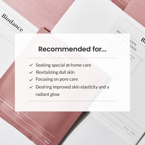 BIODANCE Bio-Collagen Real Deep Mask, Hydrating Overnight Hydrogel Mask, Pore Minimizing, Elasticity Improvement, 34g x16ea