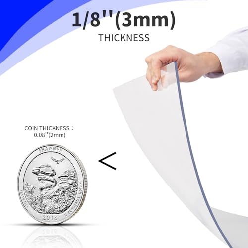 Art3d (2 Pack) 1/8" Thick Plexiglass Sheets - 36" x 48" PET Clear Acrylic Sheets for Art Design，Craft Projects, Signs, DIY in Home, Wedding, Festival,Party,Office