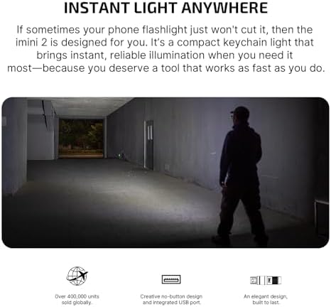 OLIGHT IMINI 2 EDC Rechargeable Keychain Flashlight, 50 Lumens Compact and Portable Mini LED Keyring Lights with Built-in Battery Ideal for Everyday Carry and Emergencies (Passionate Red)