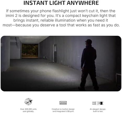 OLIGHT IMINI 2 EDC Rechargeable Keychain Flashlight, 50 Lumens Compact and Portable Mini LED Keyring Lights with Built-in Battery Ideal for Everyday Carry and Emergencies (Passionate Red)