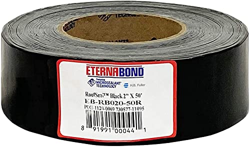 EternaBond RoofSeal Black 2" x50' MicroSealant UV Stable RV Roof Seal Repair Tape | 35 mil Total Thickness - EB-RB020-50R - One-Step Durable, Waterproof and Airtight Sealant