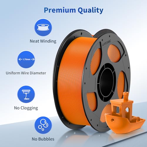 ANYCUBIC PLA 3D Printer Filament, 3D Printing PLA Filament 1.75mm Dimensional Accuracy +/- 0.02mm, 1KG Spool (2.2 lbs), Vibrant Orange