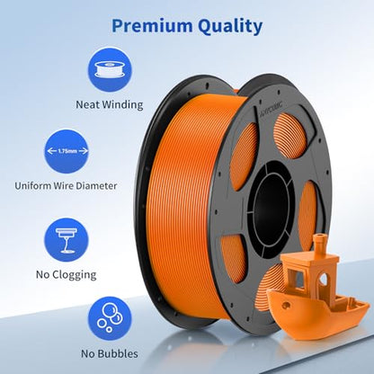 ANYCUBIC PLA 3D Printer Filament, 3D Printing PLA Filament 1.75mm Dimensional Accuracy +/- 0.02mm, 1KG Spool (2.2 lbs), Vibrant Orange