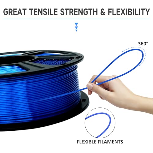 GIANTARM 3D Printer Filament, Silk Royal Blue Pla Filament, 1Kg(2.2lbs) Spool, 1.75mm Dimension Accuracy +/- 0.03mm, 3D Printing Filament