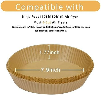 200 Pcs Air Fryer Liners - Disposable Parchment Paper Sheets for Ninja Air Fryer AF101 & AF150 XL