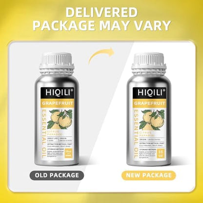 HIQILI 16 Fl Oz Grapefruit Essential Oil, for Diffuser, Skin Care, 100% Pure and Natural