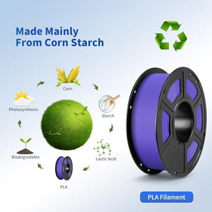 ANYCUBIC PLA Filament 1.75mm Bundle, 3D Printing PLA Filament 1.75mm Dimensional Accuracy +/- 0.02mm, 1KG Spool (2.2 lbs), 4KG Black + White + Peach Pink + Interstellar Violet