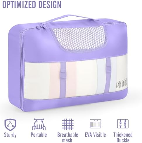 Veken 10 Set Packing Cubes for Travel Essential, Suitcase Organizer Bags in 4 Sizes, Carry-On Luggage Accessories with Large Laundry & Hanging Toiletry Bag, Must-Have for Airplane, Road Trip & Camping