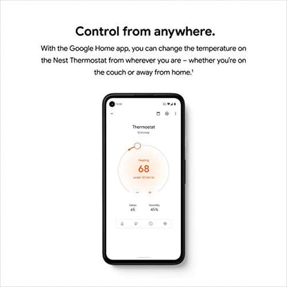 Google Nest Thermostat - Smart Thermostat for Home - Programmable Wifi Thermostat - Snow