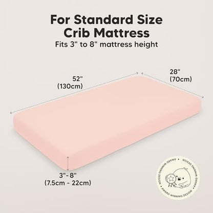 KeaBabies 2-Pack Baby Crib Sheets for Boys, Girls - 52x28 Viscose Derived from Bamboo Toddler Bed Sheets Neutral, Fitted Crib Mattress Cover for Standard Baby Bedding, Soft & Cozy (Cameo)