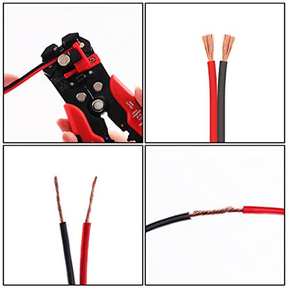 14AWG 100FT Electrical Wire Cable 2 Conductors Red Black Cable Hookup LED Lighting Strips Flexible Wire Extension Cord 14 Gauge Copper Clad Aluminum Copper Wire 12V/24V DC Cable