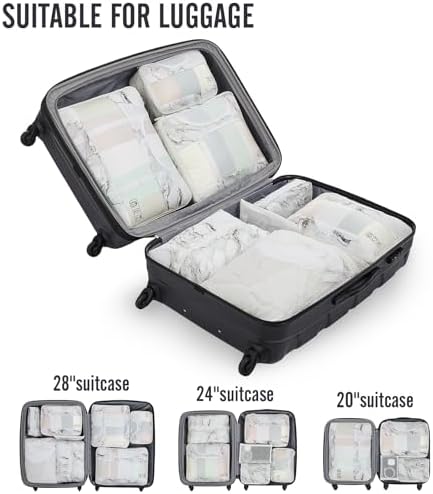 Veken 10 Set Packing Cubes for Travel Essential, Suitcase Organizer Bags in 4 Sizes, Carry-On Luggage Accessories with Large Laundry & Hanging Toiletry Bag, Must-Have for Airplane, Road Trip & Camping