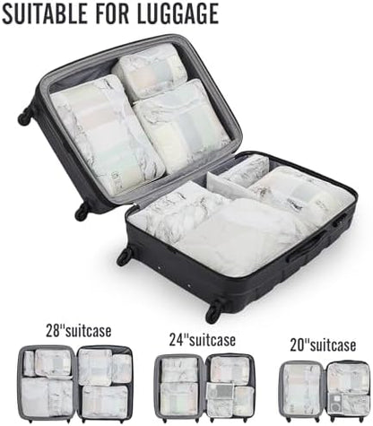 Veken 10 Set Packing Cubes for Travel Essential, Suitcase Organizer Bags in 4 Sizes, Carry-On Luggage Accessories with Large Laundry & Hanging Toiletry Bag, Must-Have for Airplane, Road Trip & Camping