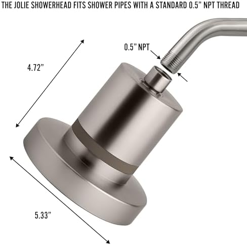 The Jolie Filtered SHOWERHEAD with Shower Water Filter System- High Pressure Showerhead, Hair and Skincare Accessory to Improve Beauty and Personal Care Routine (New Brushed Steel)