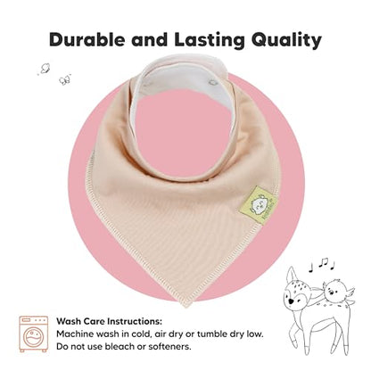 8-Pack Organic Baby Bandana Bibs for Girls - Super Absorbent Triangle Baby Bibs for Drooling and Teething Infant, 100% Cotton Extra Soft for Newborn, Infant 0-36 Months (Muted Pastel)