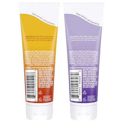 Lume Whole Body Deodorant - Invisible Cream Tube - 72 Hour Odor Control - Doctor Developed - Aluminum Free, Baking Soda Free and Skin Loving - 3.0 Ounce, Pack of 2 (Soft Powder & Toasted Coconut)