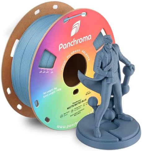 Polymaker Panchroma Matte PLA Filament, Muted Blue 1.75mm 1kg 3D Printing Filament, Formerly Polyterra Matte, Fit Most FDM 3D Printers, 1kg Spool (2.2lbs)
