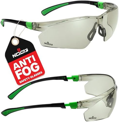 NoCry Tinted Safety Glasses for Men and Women with Anti-Fog and Scratch Resistant Wrap-Around Lenses — Adjustable Temples and Nose Pads — 100% UV Resistant, ANSI Z87.1 Certified Protective Eyewear