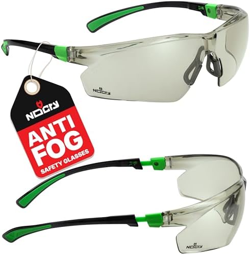 NoCry Tinted Safety Glasses for Men and Women with Anti-Fog and Scratch Resistant Wrap-Around Lenses — Adjustable Temples and Nose Pads — 100% UV Resistant, ANSI Z87.1 Certified Protective Eyewear