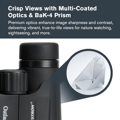 Celestron - Outland X 10x42 Binoculars – Ideal for Birding and Outdoors – 42mm Objective Lenses – 5.5° Field of View – BaK-4 Prisms – Multi-Coated – Waterproof and Fogproof