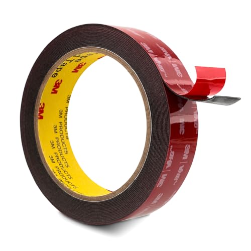 3M Double Sided VHB Tape 1" x 15.4 Ft, Heavy Duty Mounting Tape, Black 5925 Foam Tape Strong Adhesive Waterproof for Automotive Car Décor Home Office Logos Indoor Outdoor, 0.025in Thick