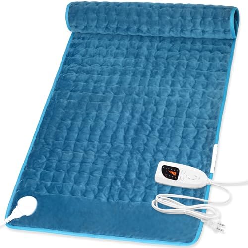 Heating Pad,Electric Heating Pads for Back,Hot Heated Pad for Abdomen,Shoulder,Knee,Multiple Temp and Auto Shut Off(Blue, 40''×20')