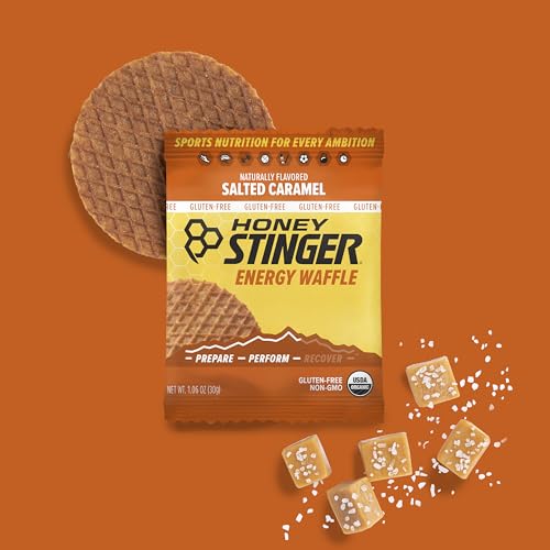 Honey Stinger Organic & Gluten Free Energy Waffle Variety Pack, 12 Salted Caramel and 6 Cookies & Cream Waffles, Nutritious Stroopwafel Snack for Exercise, Endurance and Performance