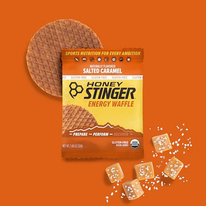 Honey Stinger Organic & Gluten Free Energy Waffle Variety Pack, 12 Salted Caramel and 6 Cookies & Cream Waffles, Nutritious Stroopwafel Snack for Exercise, Endurance and Performance