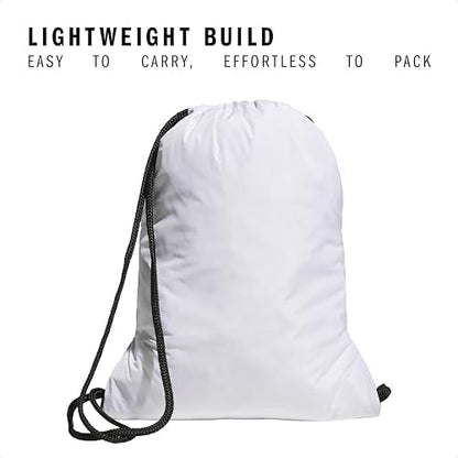 adidas Alliance Sackpack, Drawstring Backpack, Lightweight Small Gym Bag for Women and Men, White/Black, One Size