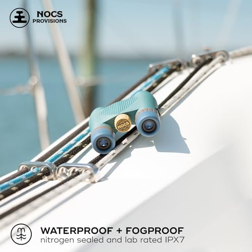 Nocs Provisions Standard Issue 10x25 Waterproof Binoculars, 10X Magnification, Bak4 Prism, Wide View Multi-Coated Lenses for Bird Watching, Hiking & Backpacking - Pacific Blue II