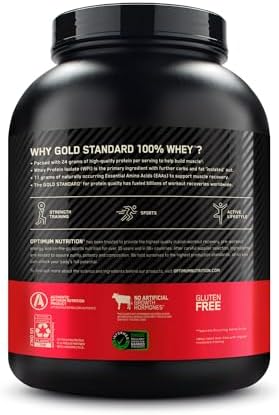 Optimum Nutrition Gold Standard 100% Whey Protein Powder, Chocolate Peanut Butter, 5 Pound (Packaging May Vary)