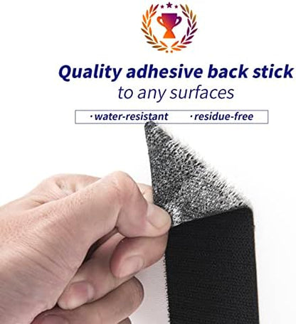 Art3d 10ft x 2 in. Hook and Loop Rolls Sticky Back, Double-Sided Adhesive Strip,Heavy Duty