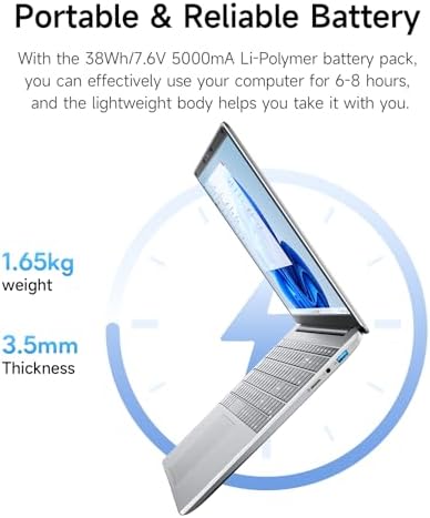 15.6 Inch Laptop with Office 365, 4GB RAM, 128GB Storage Expandable 1TB, 5205U Processor, HD Display, Windows 11 Laptops Computer, Wi-Fi 5, BT4.2, Numpad, Type-C, for Business and Students.